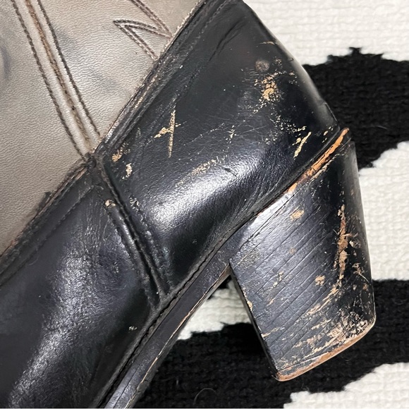 ACME Vintage Grey Leather Western Cowboy Boots Style 8856 Size 9 - Picture 11 of 14